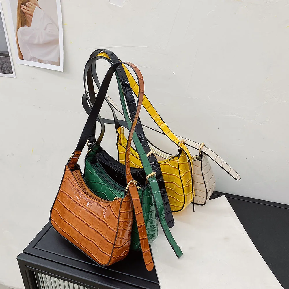 Women Alligator Pattern Underarm Bags Female PU Leather Pure Color Shoulder Bags Small Single Strap Armpit Bags
Women Alligator Pattern Underarm Bags Female PU Leather Pure Color Shoulder Bags Small Single Strap Armpit Bags
