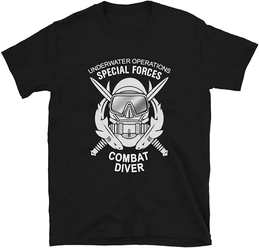 

Navy Underwater Operations Special Forces Combat Diver T Shirt New 100% Cotton Short Sleeve O-Neck T-shirt Casual Mens Top