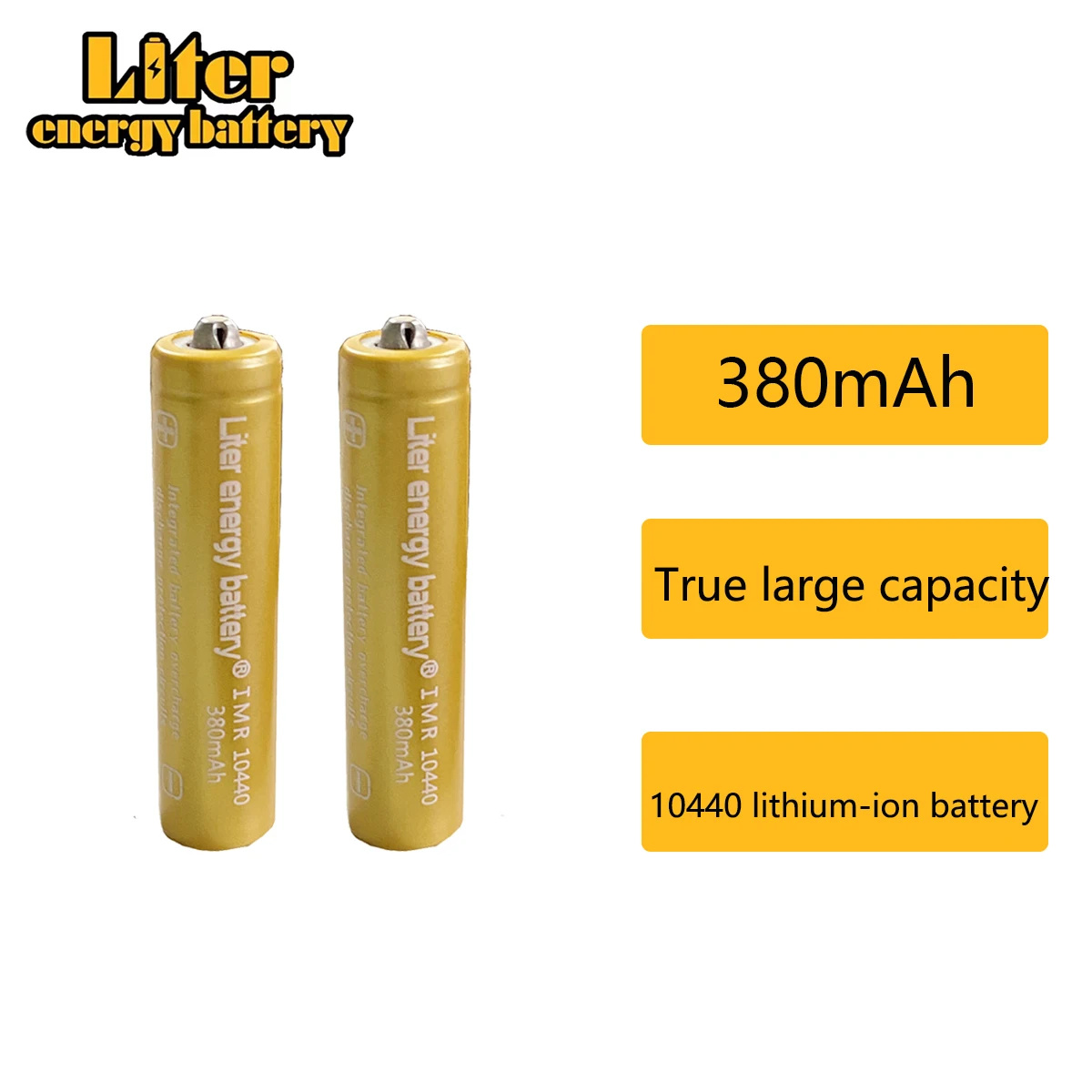 

20pcs Liter energy battery 3.7V 380mAh High Capacity 10440 Li-ion Rechargeable Battery AAA Battery for LED Flashlights Headlamps