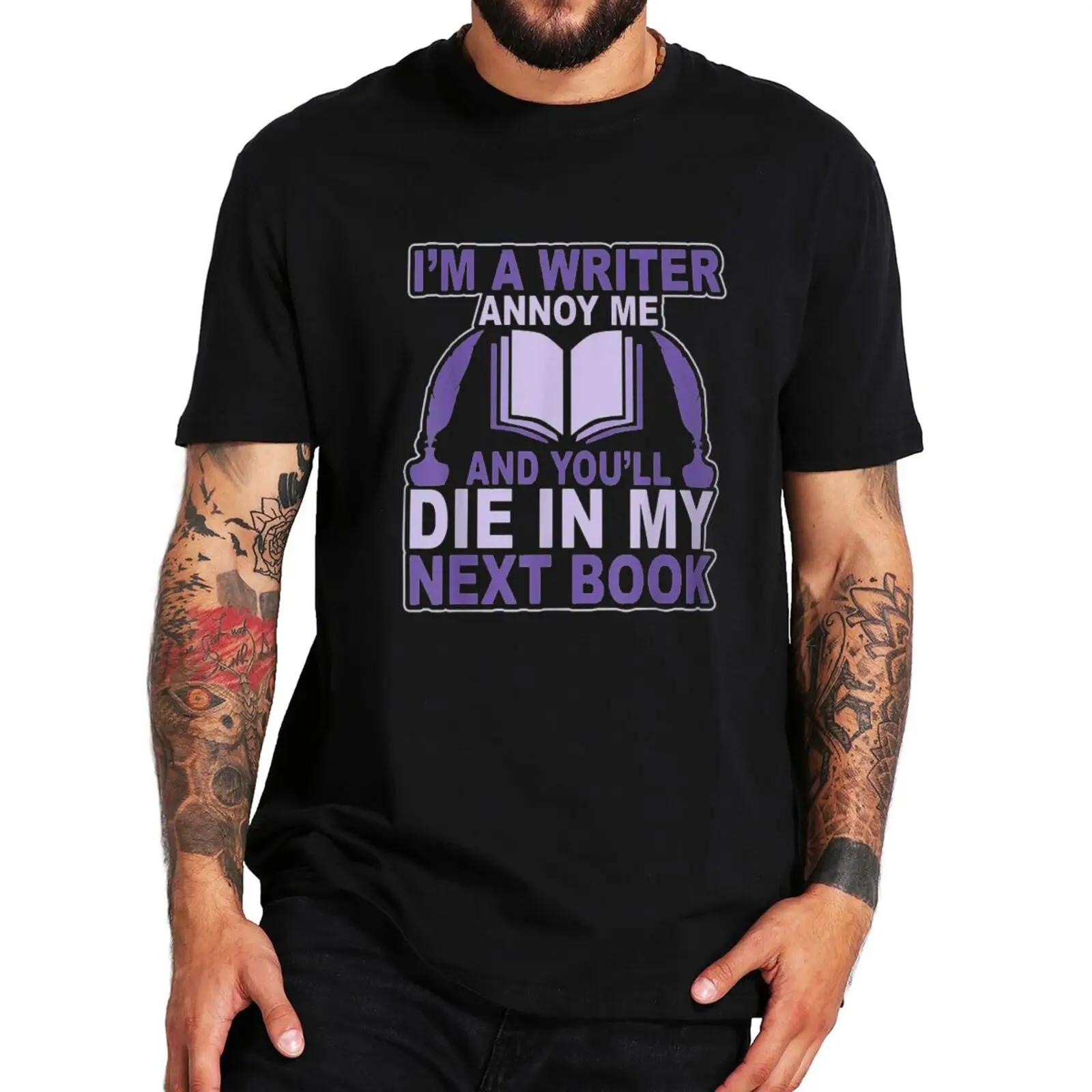 

Я писатель раздражаю меня, и вы умираете в следующей книге, футболка, смешные книжки, подарок, смешные футболки с юмором, повседневные хлопко...