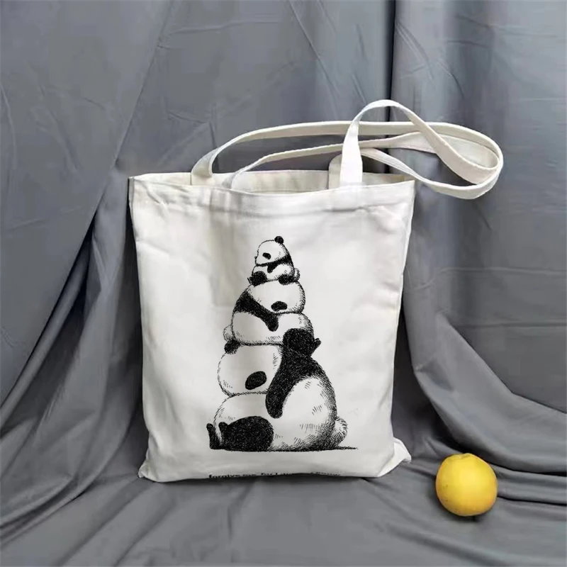 Tote Shoulder Bag Shopping Bags Beach White Hand Bags Female Panda Cartoon kawaii vintage Art Casual Student Book Bag
Tote Shoulder Bag Shopping Bags Beach White Hand Bags Female Panda Cartoon kawaii vintage Art Casual Student Book Bag