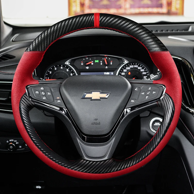 DIY Hand-Sewn Non-slip Carbon Fibre Red Suede Car Steering Wheel Cover For Chevrolet Malibu XL 2015-2019 Equinox 2017-2019
DIY Hand-Sewn Non-slip Carbon Fibre Red Suede Car Steering Wheel Cover For Chevrolet Malibu XL 2015-2019 Equinox 2017-2019