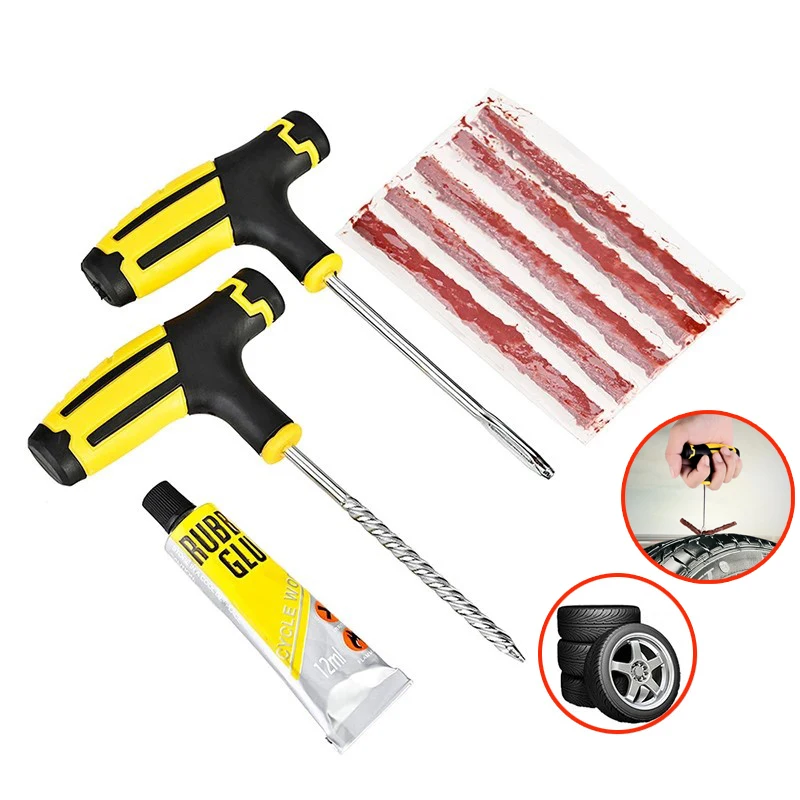 8Pcs Car Tyre Repair Kit Car Vacuum Tire Repair Tool Rubber Strip Tire Leak Repair Tool Fast Glue Liquid For Car Truck Motorbike
8Pcs Car Tyre Repair Kit Car Vacuum Tire Repair Tool Rubber Strip Tire Leak Repair Tool Fast Glue Liquid For Car Truck Motorbike