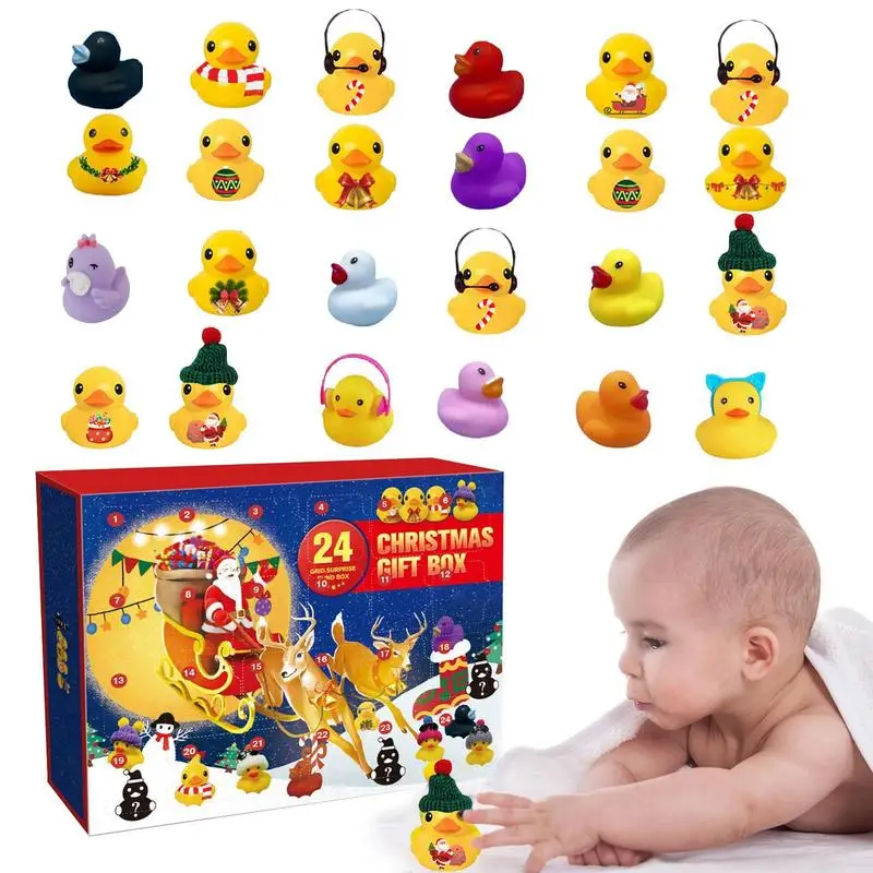 24PCS Christmas Advent Calendar Cute Rubber Duck Bath Toys Set Multi-Style Creative Cute Little Yellow Duck Children's Bath Toy
24PCS Christmas Advent Calendar Cute Rubber Duck Bath Toys Set Multi-Style Creative Cute Little Yellow Duck Children's Bath Toy