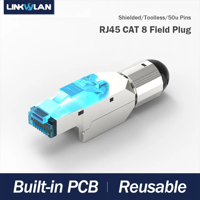 Linkwylan High Speed Cat8 Toolless Field Termination Plug Shielded RJ45 Fast Installation Field Connector Resuable Tool-free
Linkwylan High Speed Cat8 Toolless Field Termination Plug Shielded RJ45 Fast Installation Field Connector Resuable Tool-free