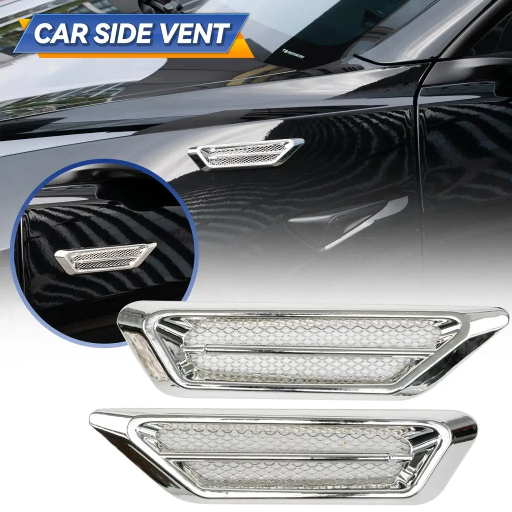 2Pcs/set Plastic Chrome Car Sticker 3D Air Flow Fender Side Vent Cover Trim Decoration Sticker Car Styling Accessories Universal
2Pcs/set Plastic Chrome Car Sticker 3D Air Flow Fender Side Vent Cover Trim Decoration Sticker Car Styling Accessories Universal