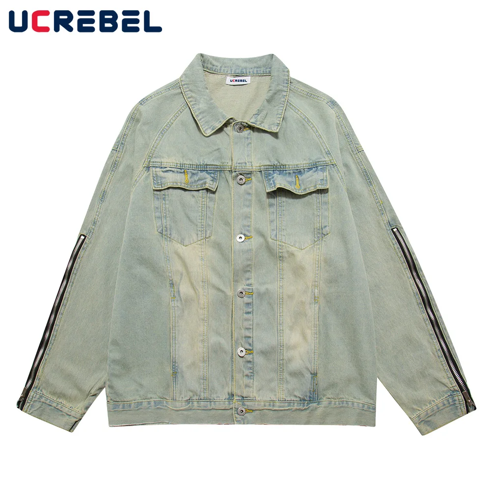 Mud Yellow Loose Denim Jacket Mens Autumn Lapel Raw Hem Jean Jacket High Street Zipper Decoration Outerwear Men
Mud Yellow Loose Denim Jacket Mens Autumn Lapel Raw Hem Jean Jacket High Street Zipper Decoration Outerwear Men