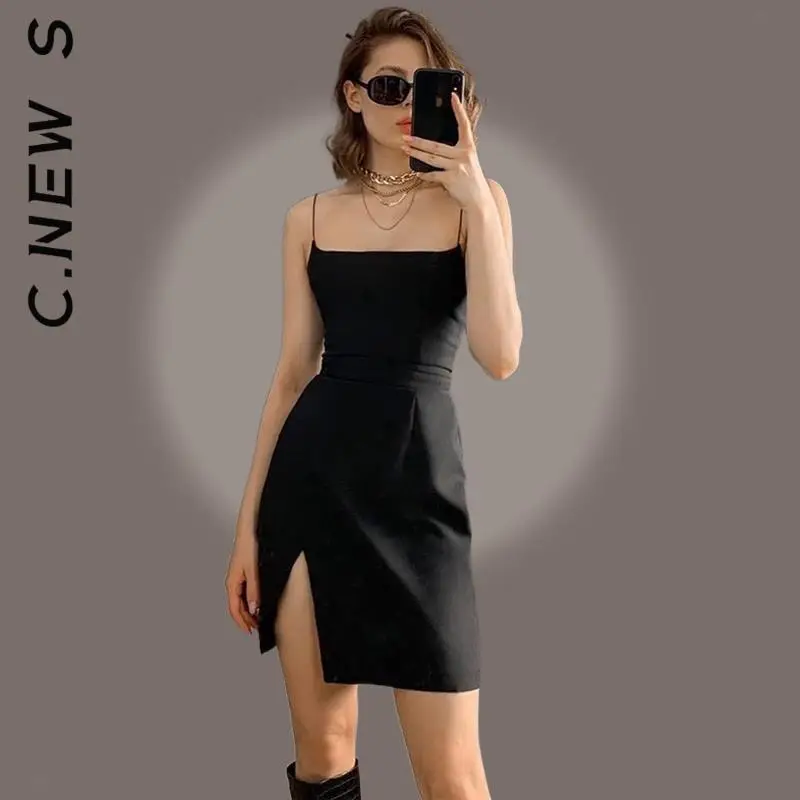 C.New S Dress Fashion Shoulder Strap Waist Show Thin Halter Dress Vintage Chic Streetwear Girl Leisure Vestidos Female Dresses
C.New S Dress Fashion Shoulder Strap Waist Show Thin Halter Dress Vintage Chic Streetwear Girl Leisure Vestidos Female Dresses