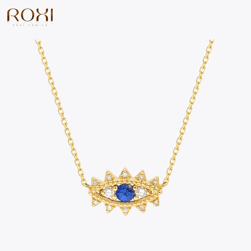 

ROXI Personality Temperament Delicate Devil Eye Crystal Pendants Necklace For Women 925 Sterling Silver Party Clavicle Chain