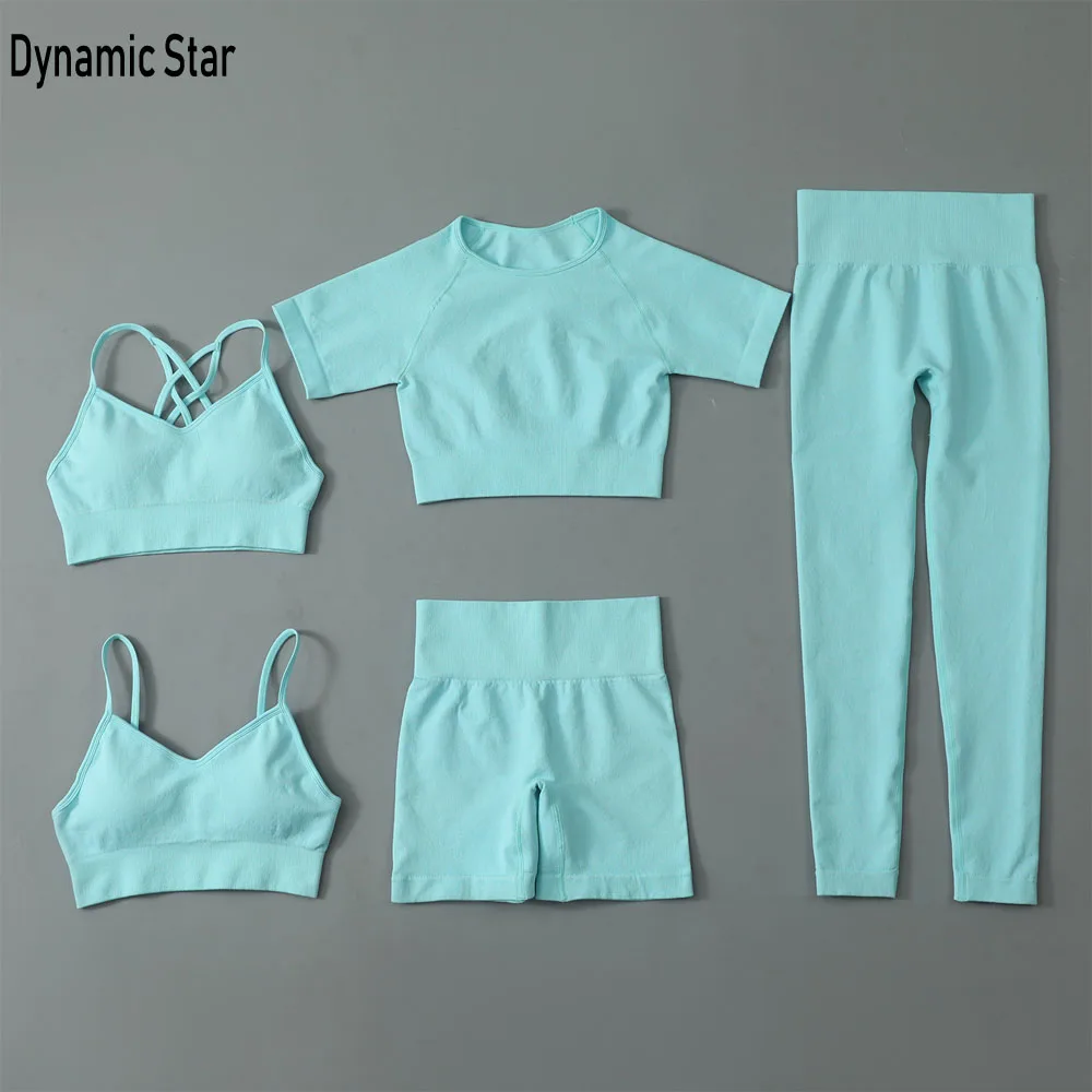 Women's Tracksuits 5PCS Seamless Yoga Set Gym Clothing For Women Outfits Sports Bra Workout Shirts Fitness Shorts Yoga Leggings
Women's Tracksuits 5PCS Seamless Yoga Set Gym Clothing For Women Outfits Sports Bra Workout Shirts Fitness Shorts Yoga Leggings