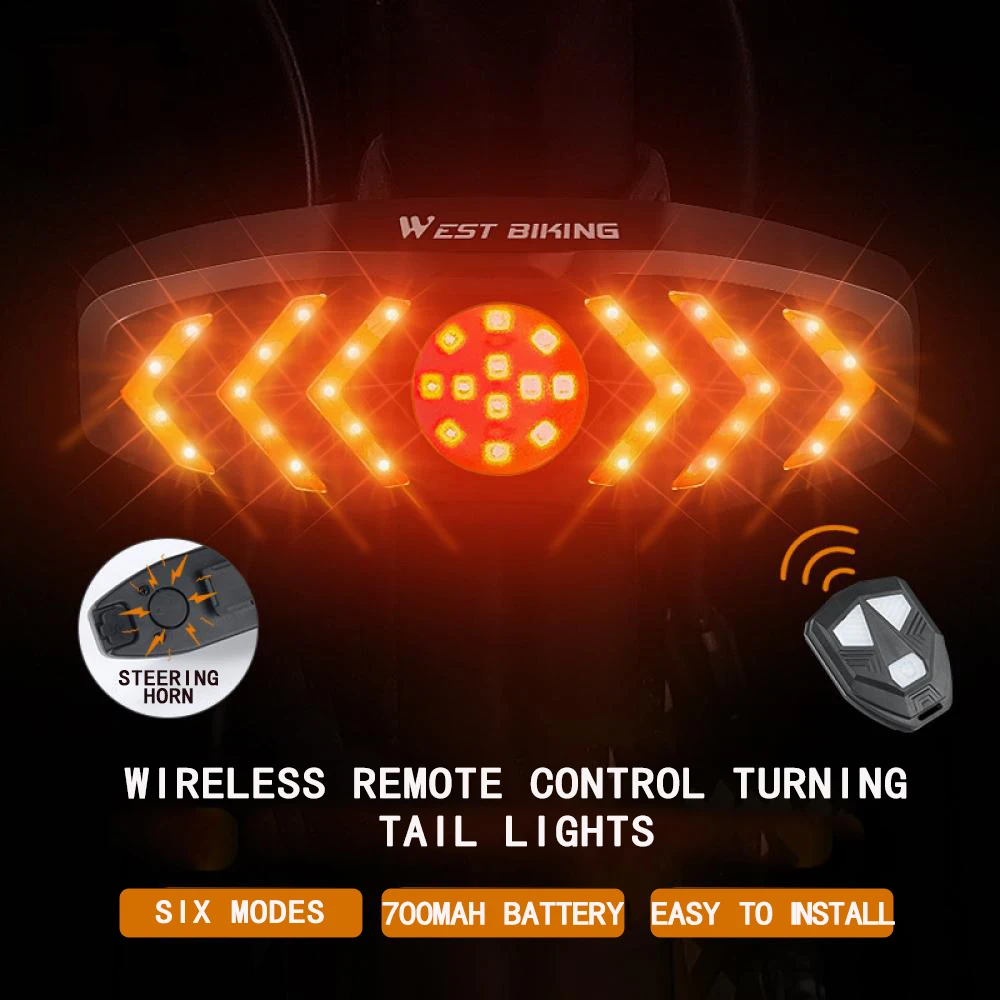 Bicycle Tail Lights USB Rechargeable Waterproof ABS 80Lm Wireless Remote Turn Signal Bicycle Accessories Rear Light Bicycle
Bicycle Tail Lights USB Rechargeable Waterproof ABS 80Lm Wireless Remote Turn Signal Bicycle Accessories Rear Light Bicycle