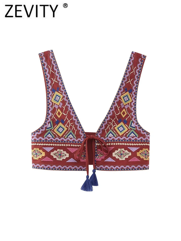 Zevity New Women Vintage Position Floral Embroidery Short Vest Jacket Ladies National Style Tassel Lace Up WaistCoat Tops CT4335
Zevity New Women Vintage Position Floral Embroidery Short Vest Jacket Ladies National Style Tassel Lace Up WaistCoat Tops CT4335