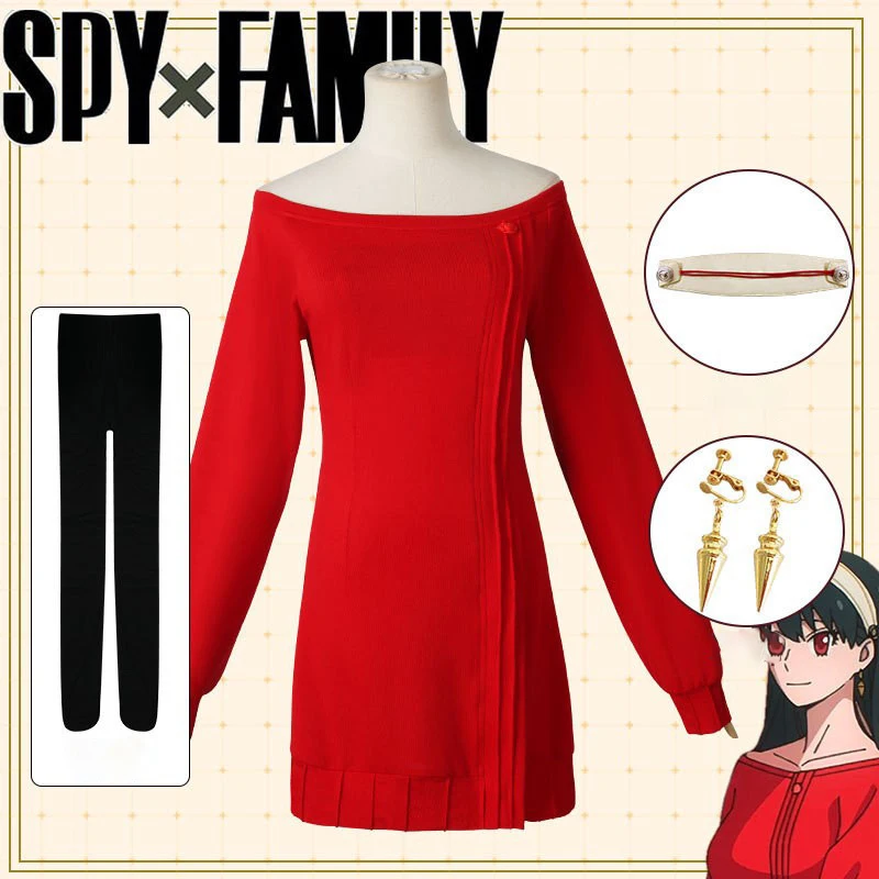 Anime Spy Family Yor Forger Cosplay Costume Yor Forger Cosplay Wig Long Red Knitting Sweater Spy Family Women Outfit 
Anime Spy Family Yor Forger Cosplay Costume Yor Forger Cosplay Wig Long Red Knitting Sweater Spy Family Women Outfit