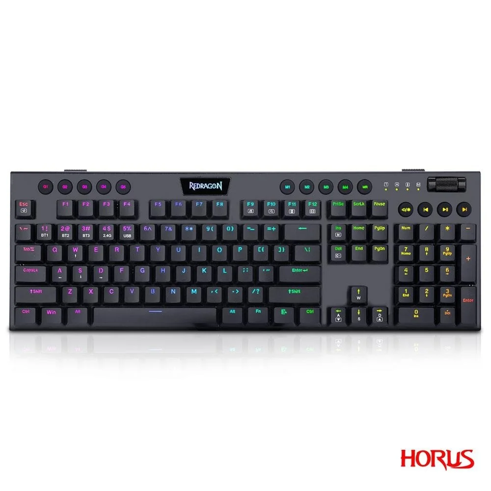 Horus K618 RGB Surpport Bluetooth 5.0 wireless USB 2.4G 3 mode Mechanical Gaming Keyboard 104 Keys Compute PC
Horus K618 RGB Surpport Bluetooth 5.0 wireless USB 2.4G 3 mode Mechanical Gaming Keyboard 104 Keys Compute PC