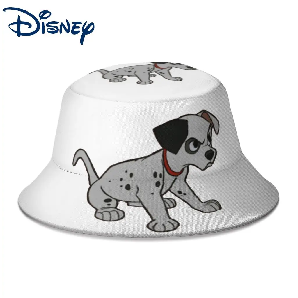 

Unisex Polyester Patch 101 Dalmatians Bucket Hat Women Autumn Sunscreen Panama Cap Disney Men Outdoor Fishing Fisherman Hats