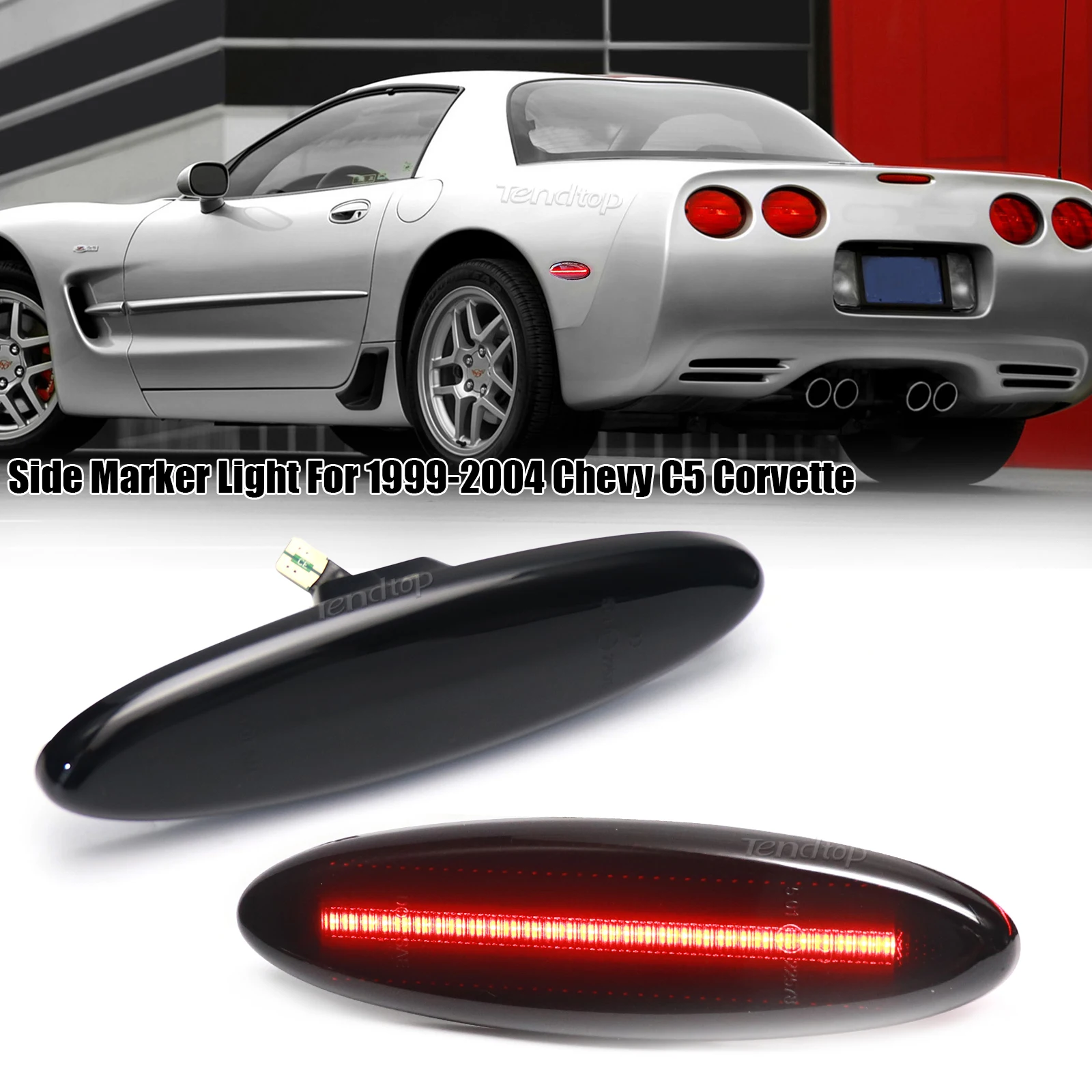 

Красный светодиодный индикатор Заднего бампера, боковые габаритные огни для крыльев 1997-2004 Coupe C5 Z06, Трансформер Corvette, дымчатый черный индикатор