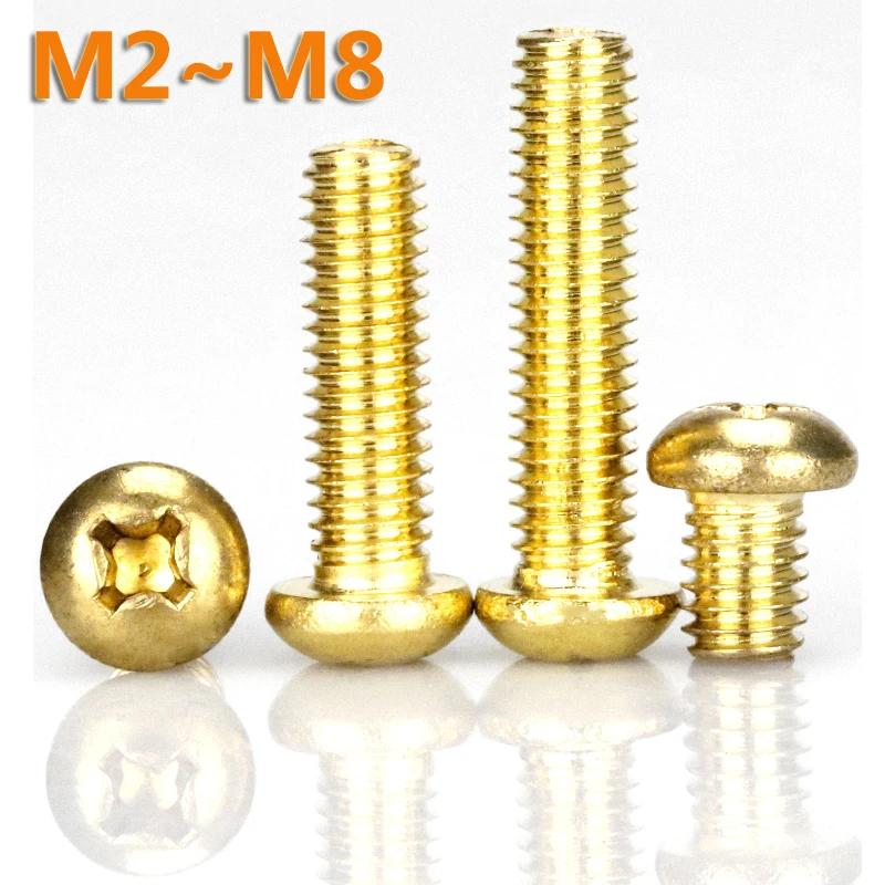 Винты GB818 M2 M2.5 M3 M4 M5 M6 M8 медные крестовые винты латунные винты с круглой головкой DIN7985 Метрическая резьба крестовой углубительный болт 
Винты GB818 M2 M2.5 M3 M4 M5 M6 M8 медные крестовые винты латунные винты с круглой головкой DIN7985 Метрическая резьба крестовой углубительный болт