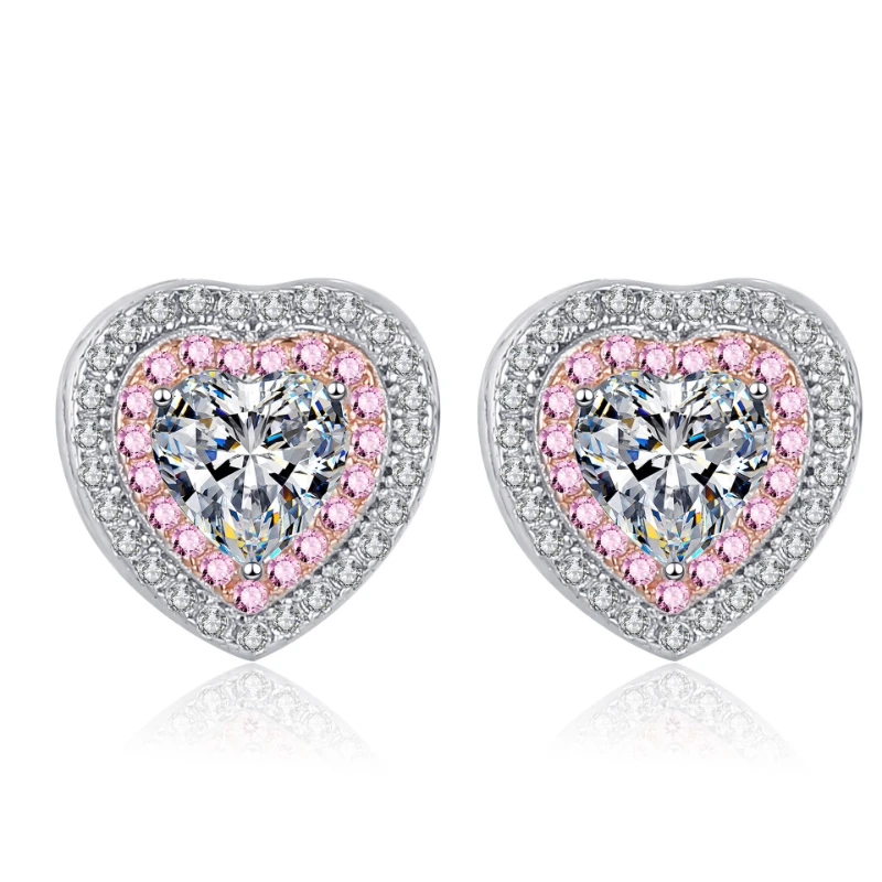 Heart Shape Moissanite Stud Earrings S925 Sterling Silver Fine Jewelry Total 1ct Diamond Tester Drop Shipping Certificae
Heart Shape Moissanite Stud Earrings S925 Sterling Silver Fine Jewelry Total 1ct Diamond Tester Drop Shipping Certificae