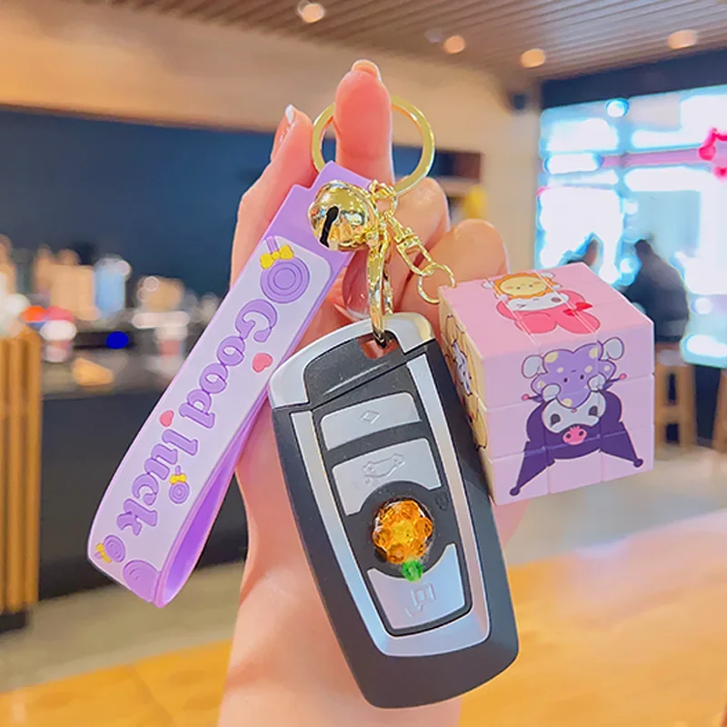 

Sanrio Kawaii My Melody брелок для ключей Hello Kitty Cinnamoroll аниме мультфильм Креативный кубик РУБИКА Стиль для девушки