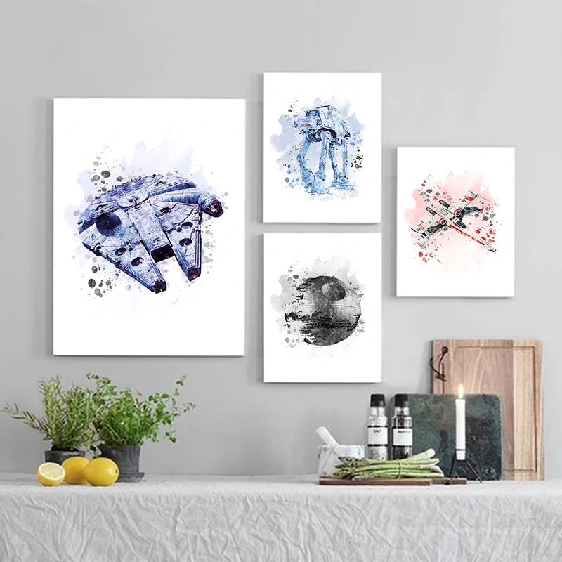 Disney Watercolor Poster and Prints Star Wars Vehicles Canvas Paintings Wall Art Picture Living Room Kids Bedroom Home Decor
Disney Watercolor Poster and Prints Star Wars Vehicles Canvas Paintings Wall Art Picture Living Room Kids Bedroom Home Decor