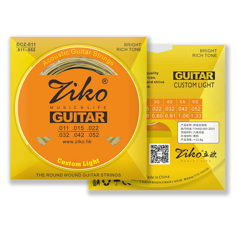 ZIKO Acoustic Guitar Strings DCZ-011 Brass Carbon Steel Hexagonal Alloy Guitar Strings For Acoustic Guitar Parts & Accessories
ZIKO Acoustic Guitar Strings DCZ-011 Brass Carbon Steel Hexagonal Alloy Guitar Strings For Acoustic Guitar Parts & Accessories