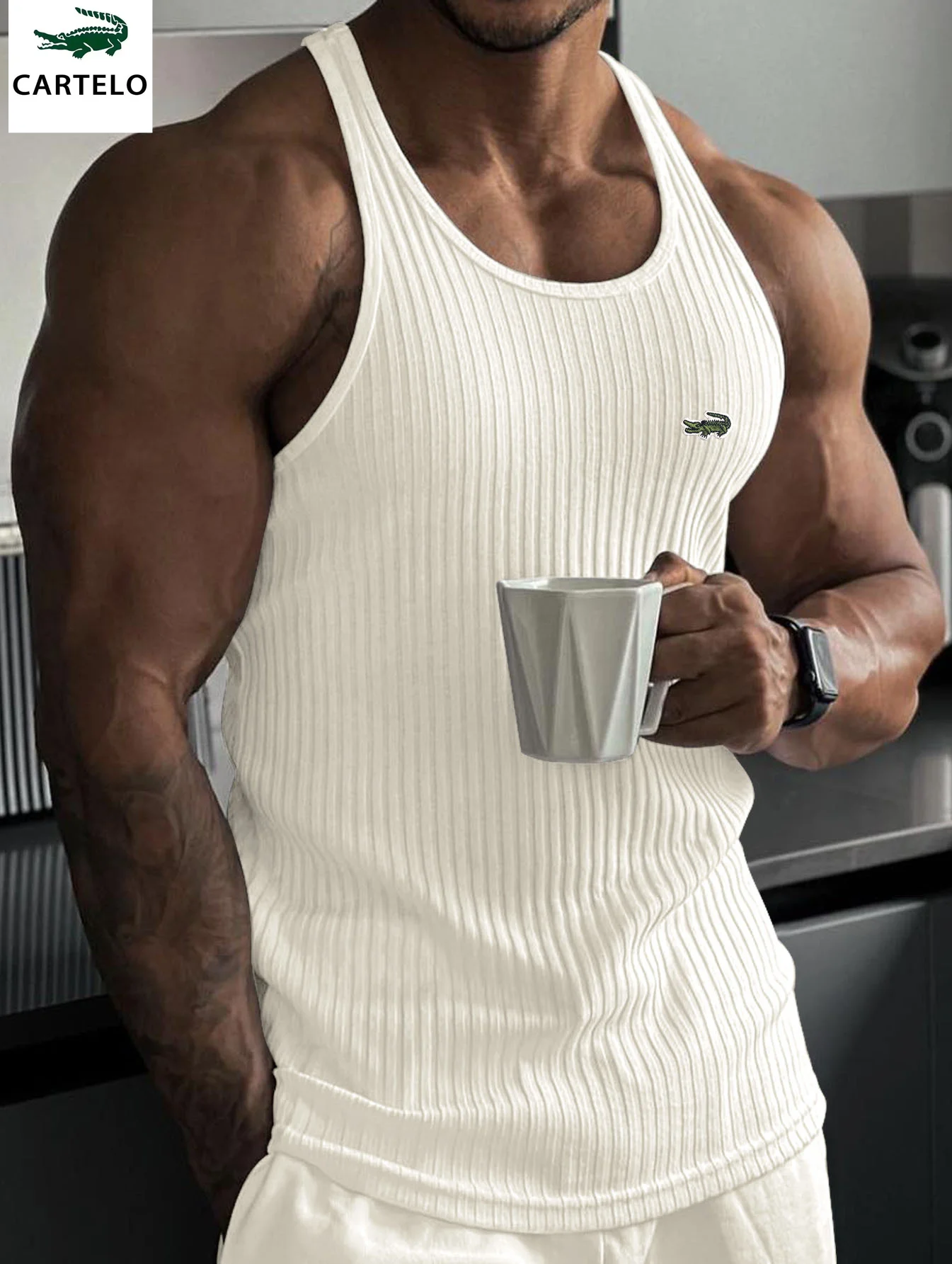 

Brand gym Running cotton singlets canotte bodybuilding stringer tank top men fitness shirt muscle guys sleeveless vest Tanktop