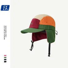 Autumn Winter Plush Warm Ear Protection Bomber Hat Female Street Couple Baseball Cap Korean Mountain Peak Embroidered Pilot Hat