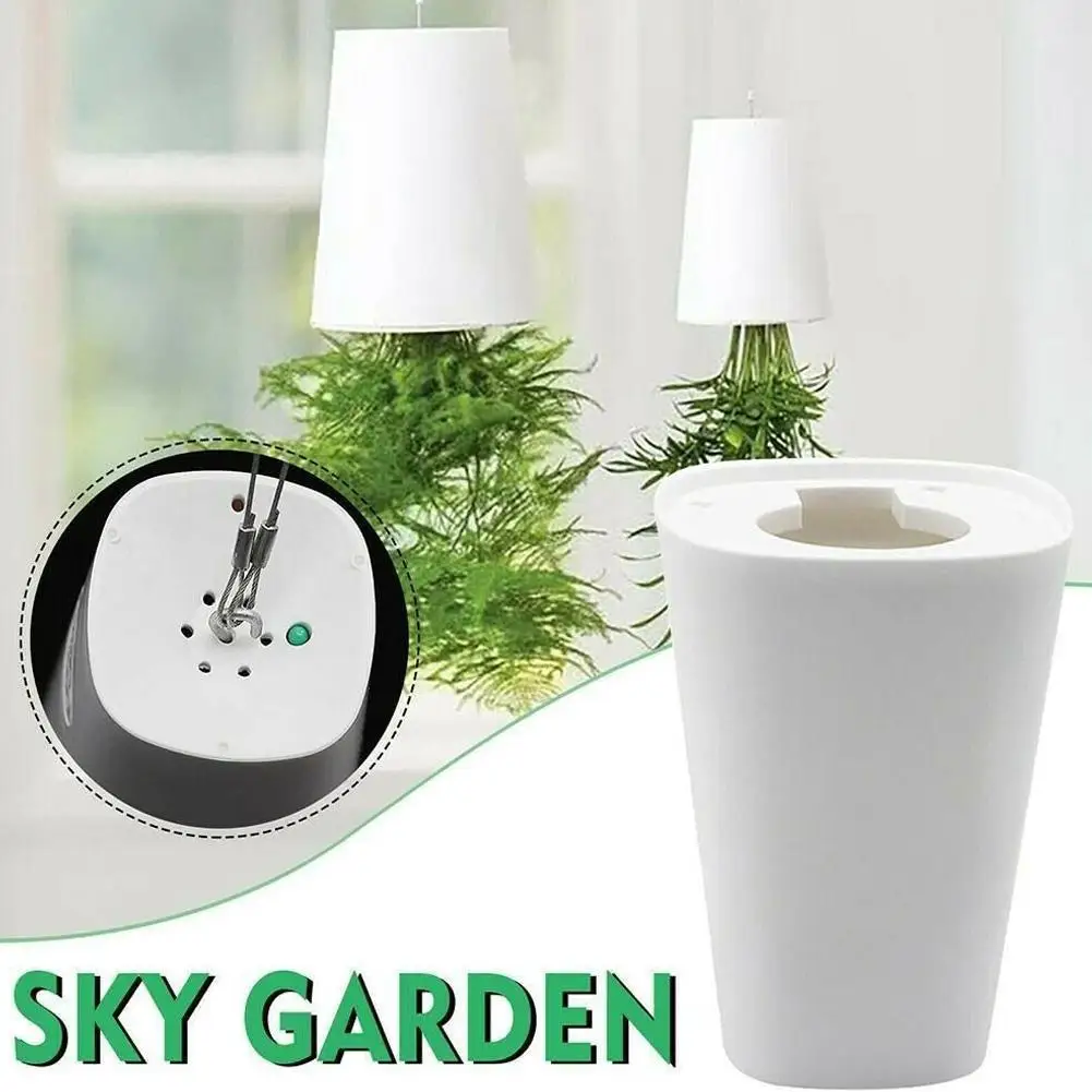 

Inverted Sky Garden Hanging Flower Pot 360 Degree Rotation Upside Down Flowerpot Planter Storage Basket Party Wedding Decoration