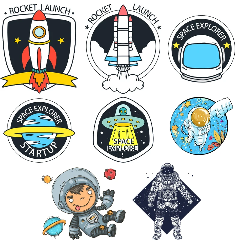 Cartoon Spacecraft Iron on Patches Heat Transfer Designs Clothing Thermoadhesive Patches Diy T-shirt Badges Textile Sticker
Cartoon Spacecraft Iron on Patches Heat Transfer Designs Clothing Thermoadhesive Patches Diy T-shirt Badges Textile Sticker