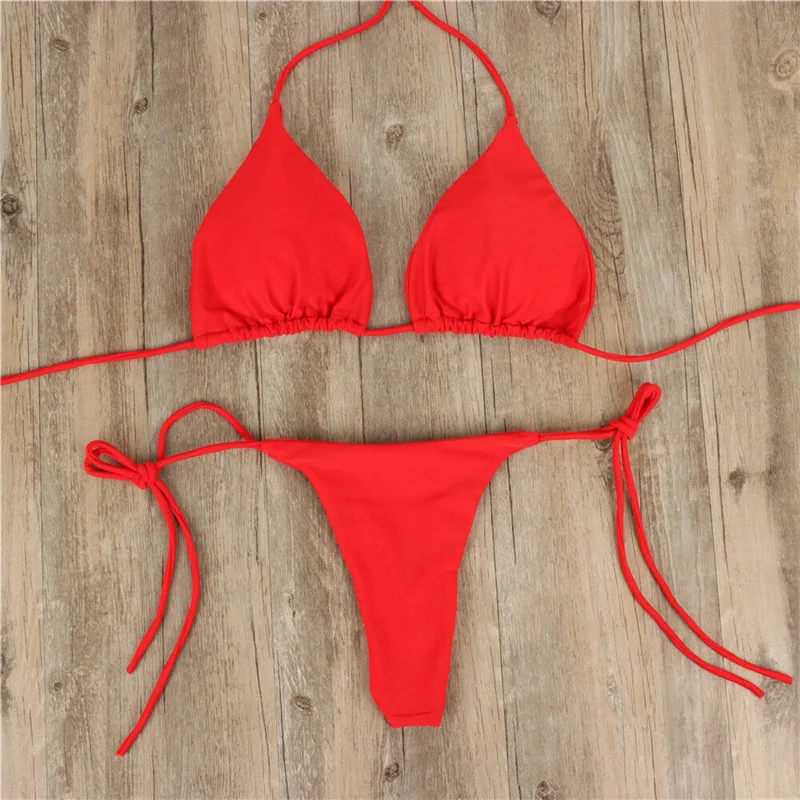 Summer Sexy Solid Color Bikini Sets Women Tie Side G-String Thong Swimsuit Female Bandage Bathing Suit Brazlian Swimwear Bikini
Summer Sexy Solid Color Bikini Sets Women Tie Side G-String Thong Swimsuit Female Bandage Bathing Suit Brazlian Swimwear Bikini