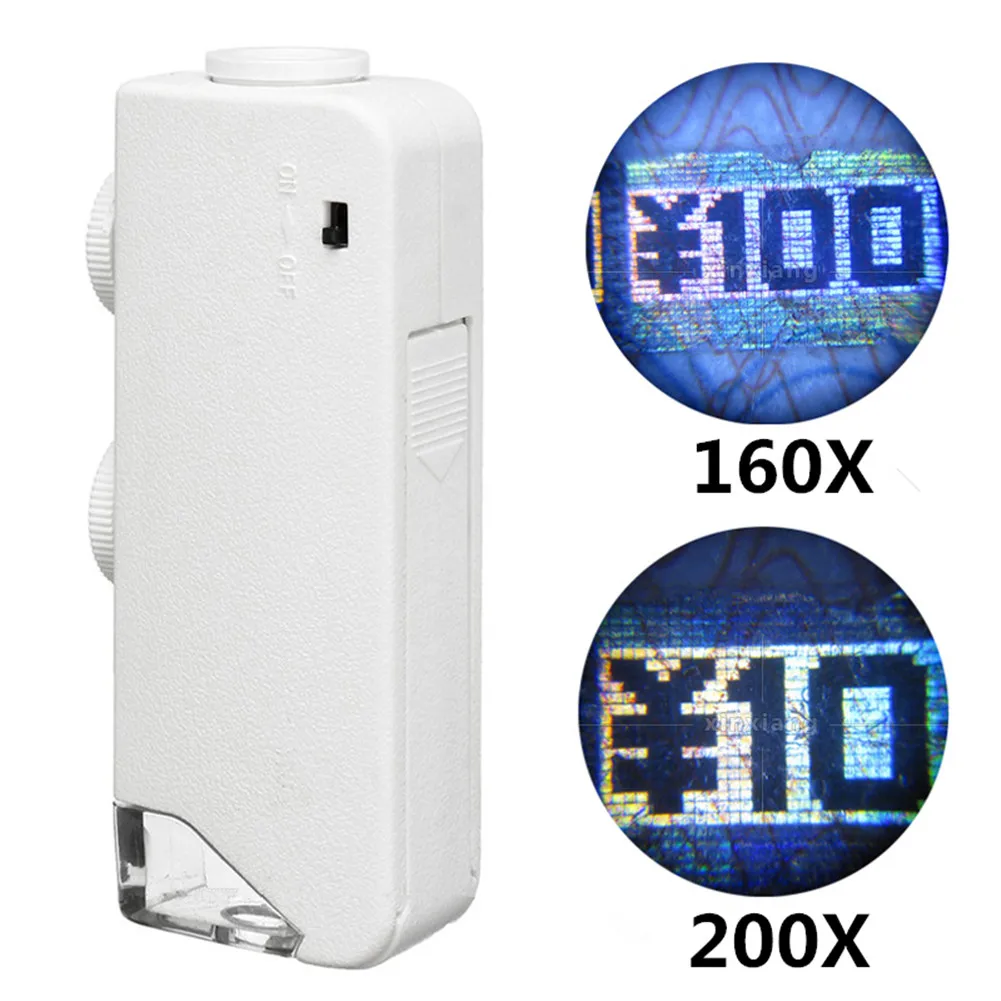 160-200X Карманная Лупа для микроскопа с регулируемым зумом и светодиодной подсветкой
160-200X Карманная Лупа для микроскопа с регулируемым зумом и светодиодной подсветкой