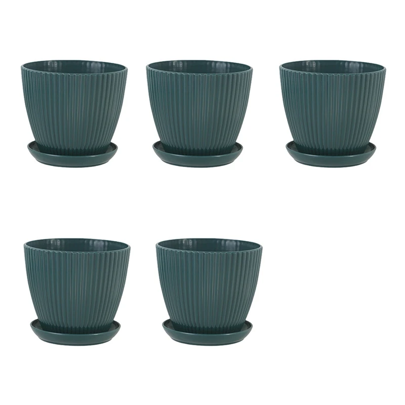 Plastic Planter Pots For Plants, 5 Pack 6 Inch Flower Pots With Drainage Holes And Saucers, For Indoor Outdoor
Plastic Planter Pots For Plants, 5 Pack 6 Inch Flower Pots With Drainage Holes And Saucers, For Indoor Outdoor