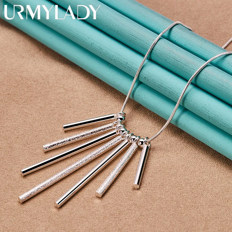 URMYLADY 925 Sterling Silver Smooth Matte Column Necklace For Women Wedding Party Fashion Gift Jewelry
URMYLADY 925 Sterling Silver Smooth Matte Column Necklace For Women Wedding Party Fashion Gift Jewelry