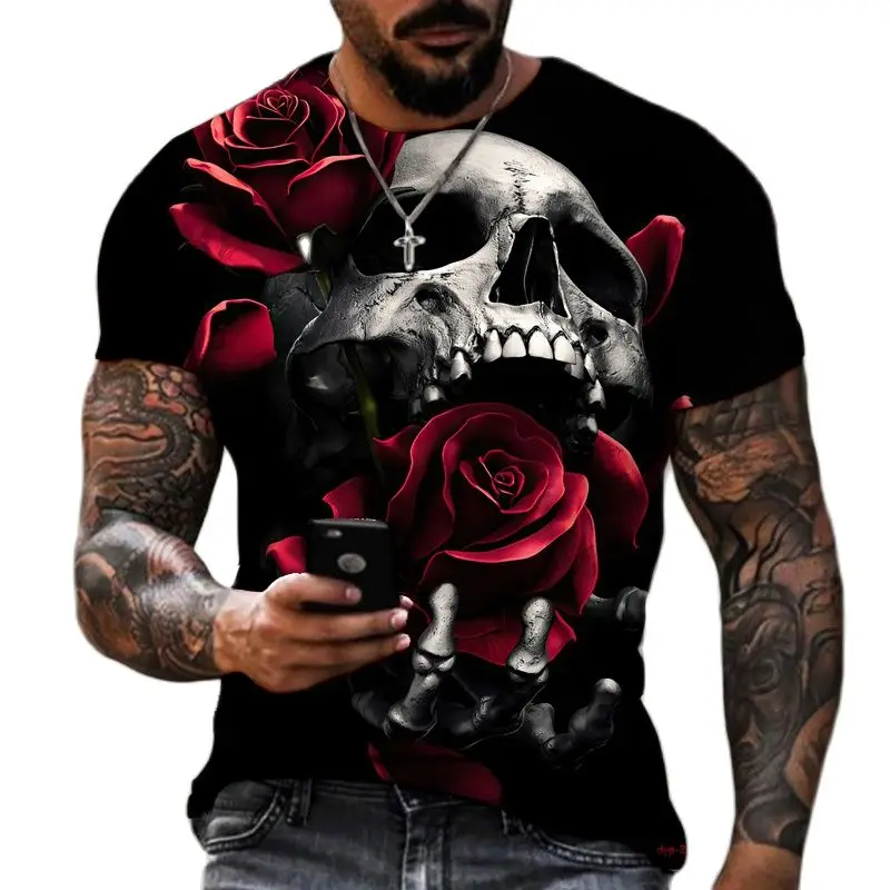 T Shirt For Men Horror Skull Summer 3D Short Sleeve O Neck Oversized Casual Tops American Street Tee Vintage Clothes camisetas
T Shirt For Men Horror Skull Summer 3D Short Sleeve O Neck Oversized Casual Tops American Street Tee Vintage Clothes camisetas