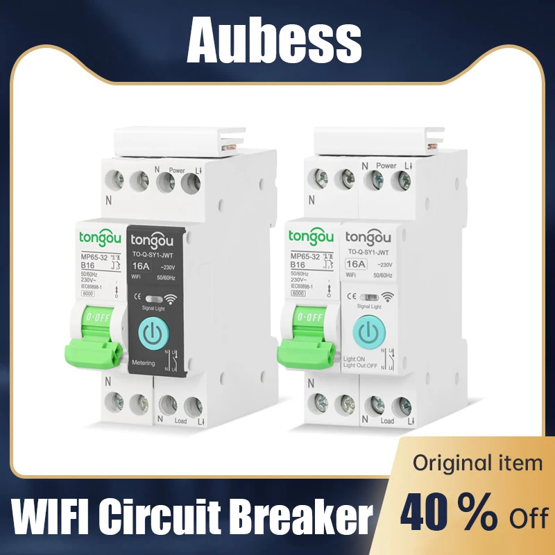 TUYA MCB With Metering WIFI Smart Circuit Breaker 1P 32A DIN Rail For Smart Home Wireless Remote Control Switch By APP TONGOU
TUYA MCB With Metering WIFI Smart Circuit Breaker 1P 32A DIN Rail For Smart Home Wireless Remote Control Switch By APP TONGOU