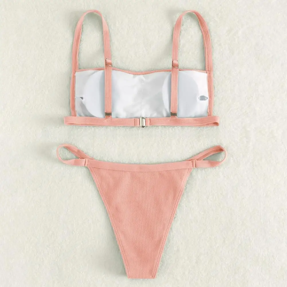 2Pcs/Set Lady Bikini Set Wear-resistant Summer Swimming Suit Elastic Adjustable Straps Lady Bikini Set 
2Pcs/Set Lady Bikini Set Wear-resistant Summer Swimming Suit Elastic Adjustable Straps Lady Bikini Set