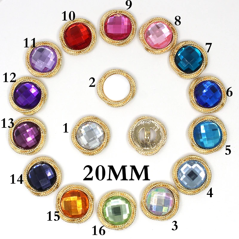 New 50Pcs/lot 20mm Acrylic Golded Flatback Buttons for Clothes Metal Button DIY Handicraft Sewing Accessories
New 50Pcs/lot 20mm Acrylic Golded Flatback Buttons for Clothes Metal Button DIY Handicraft Sewing Accessories