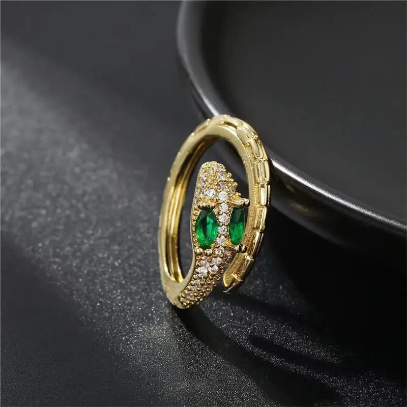 Fashion Personalized Copper Zircon Snake Rings For Women Girls Simple Gold Adjustable Opening Ring Female Aesthetic Jewelry Gift 
Fashion Personalized Copper Zircon Snake Rings For Women Girls Simple Gold Adjustable Opening Ring Female Aesthetic Jewelry Gift