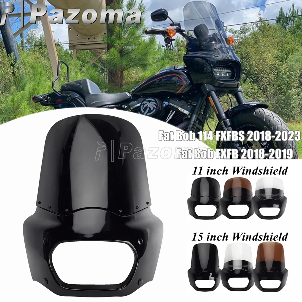 Front Mask Headlight Windshield Mask Cover For Harley Fat Bob FXFB 114 FXFBS Motorcycle 48-55mm Fork Club Style Fairing 2018-23
Front Mask Headlight Windshield Mask Cover For Harley Fat Bob FXFB 114 FXFBS Motorcycle 48-55mm Fork Club Style Fairing 2018-23