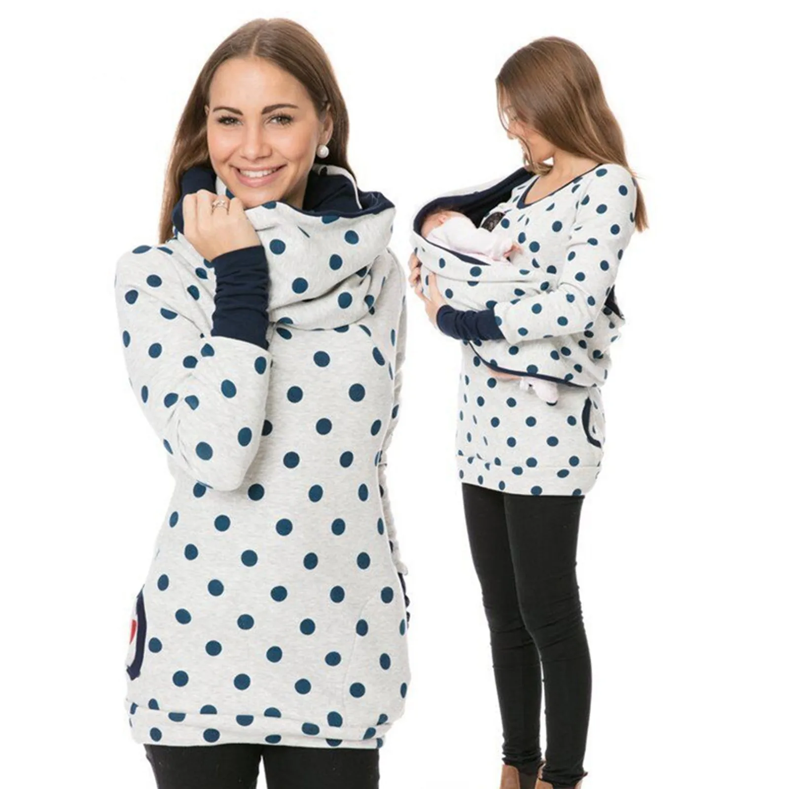 Thin Hoodie Zip Women's Dot Printed Sweatshirts Maternity Breastfeeding Halter Sweater
Thin Hoodie Zip Women's Dot Printed Sweatshirts Maternity Breastfeeding Halter Sweater