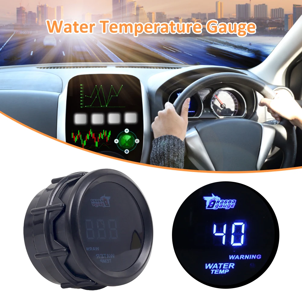 2-inch 52mm Water Temperature Gauge 140°C Water Temp Digital Meter Black Shell Blue Light Display with 1/8" NPT Sensor for Car
2-inch 52mm Water Temperature Gauge 140°C Water Temp Digital Meter Black Shell Blue Light Display with 1/8" NPT Sensor for Car