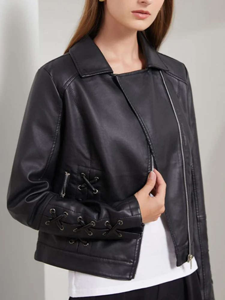 LY VAREY LIN New Spring Autumn Faux Leather Jacket Women Bandage Turn-down Collar Slim Short PU Coat Zipper Moto Bike Outwear
LY VAREY LIN New Spring Autumn Faux Leather Jacket Women Bandage Turn-down Collar Slim Short PU Coat Zipper Moto Bike Outwear