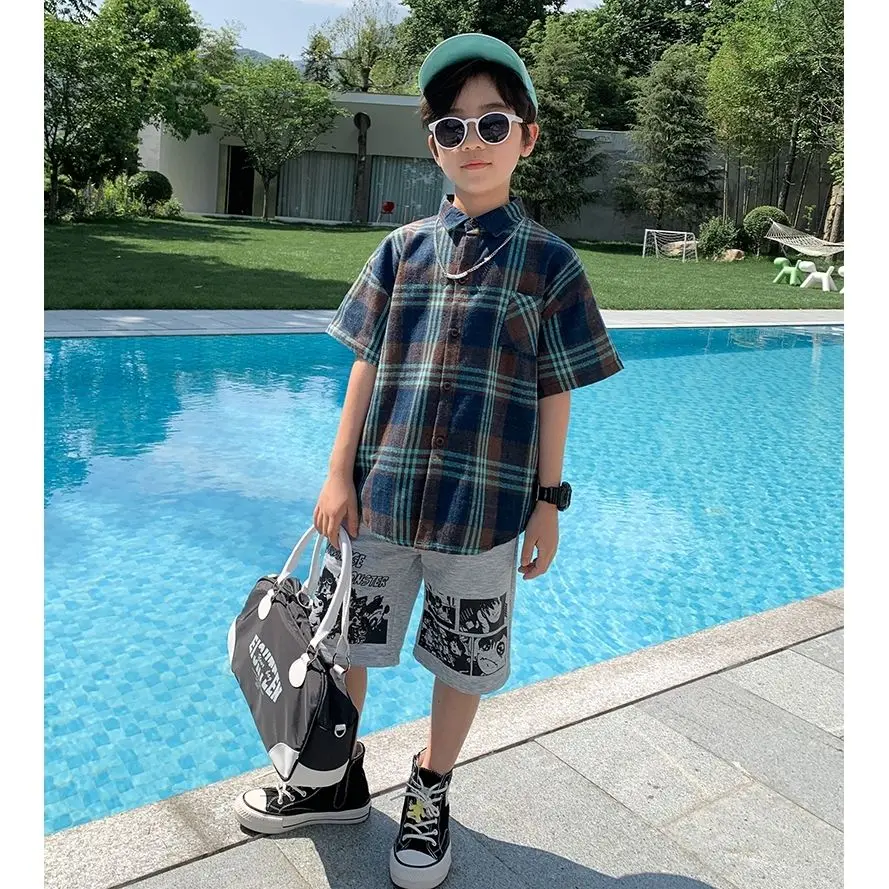 Summer Baby Boys Shirt Fashion Plaid Casual Kids Shirts Short Sleeve Clothes Children's Cotton Clothing Shirt 4-12 Years K21
Summer Baby Boys Shirt Fashion Plaid Casual Kids Shirts Short Sleeve Clothes Children's Cotton Clothing Shirt 4-12 Years K21