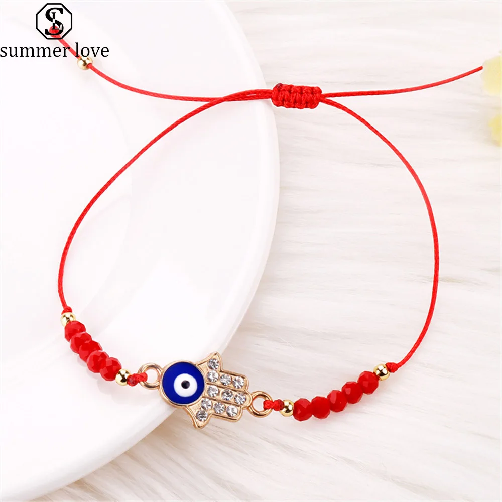 Fashion Colored Crystal Bead Bracelet Geometric Rhinestone Cross Palm Love Eye Charm Bracelets for Women Adjustable Rope Jewelry
Fashion Colored Crystal Bead Bracelet Geometric Rhinestone Cross Palm Love Eye Charm Bracelets for Women Adjustable Rope Jewelry