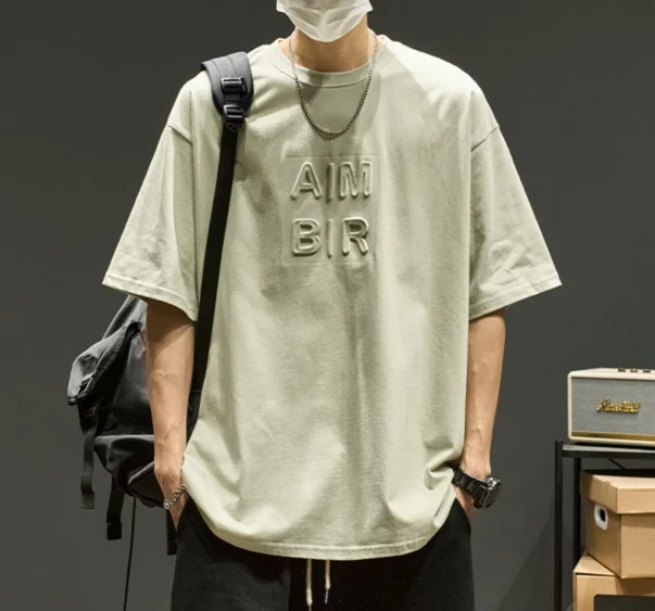M3699 Men's t-shirt simple three-dimensional letter round neck summer trend short sleeve
M3699 Men's t-shirt simple three-dimensional letter round neck summer trend short sleeve