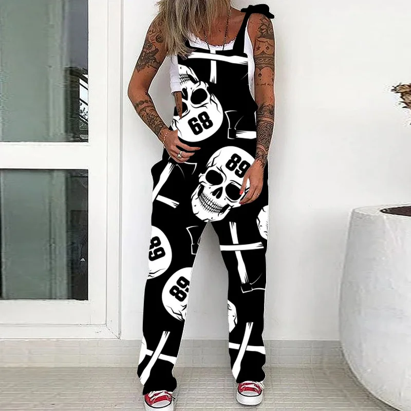 Women Casual Summer Daisy Strappy Harajuku JumpSuits Romper Pocket Overalls Sleeveless Wide Leg Skull Printed Jumpsuit Female
Women Casual Summer Daisy Strappy Harajuku JumpSuits Romper Pocket Overalls Sleeveless Wide Leg Skull Printed Jumpsuit Female