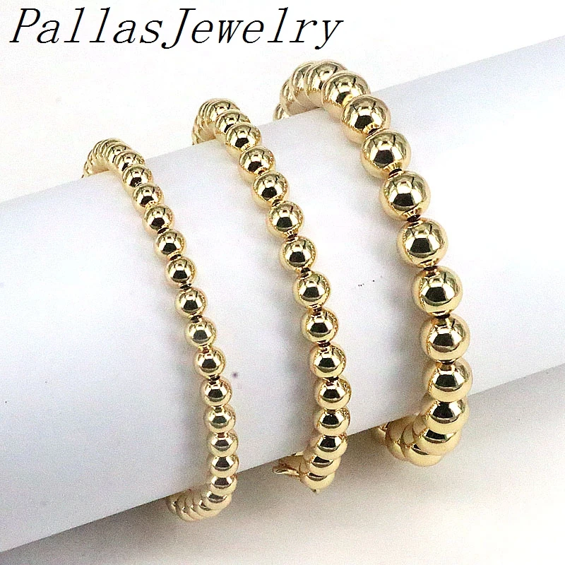 10Pcs 2022 New 5 6 8mm Brass Gold Plated Round Ball Beaded Bracelet Fashion Charms Metal Adjustable Women Jewelry
10Pcs 2022 New 5 6 8mm Brass Gold Plated Round Ball Beaded Bracelet Fashion Charms Metal Adjustable Women Jewelry