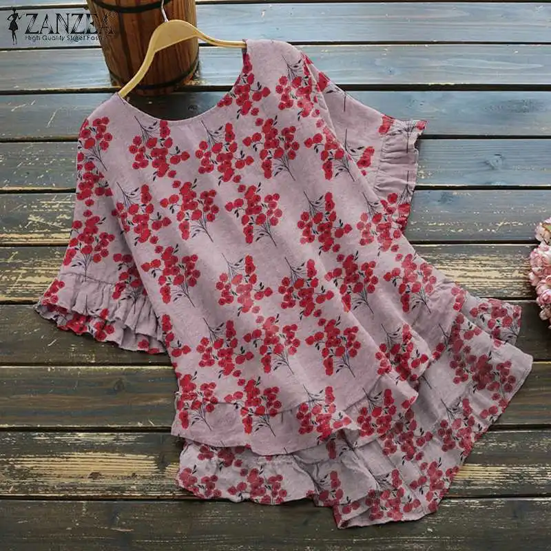 ZANZEA Women Short Sleeve Blouse Summer Retro Printed Shirt Casual Holiday O Neck Blusa Oversize 2022 Fashion Irregular Hem Tops
ZANZEA Women Short Sleeve Blouse Summer Retro Printed Shirt Casual Holiday O Neck Blusa Oversize 2022 Fashion Irregular Hem Tops