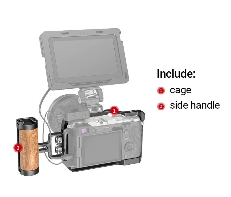 

Клетка SmallRig DSLR a7c для камеры a7c, клетка с холодным башмаком, 1/4 дюйма, Arri-отверстие для микрофона, светодиодный удлинитель 3081