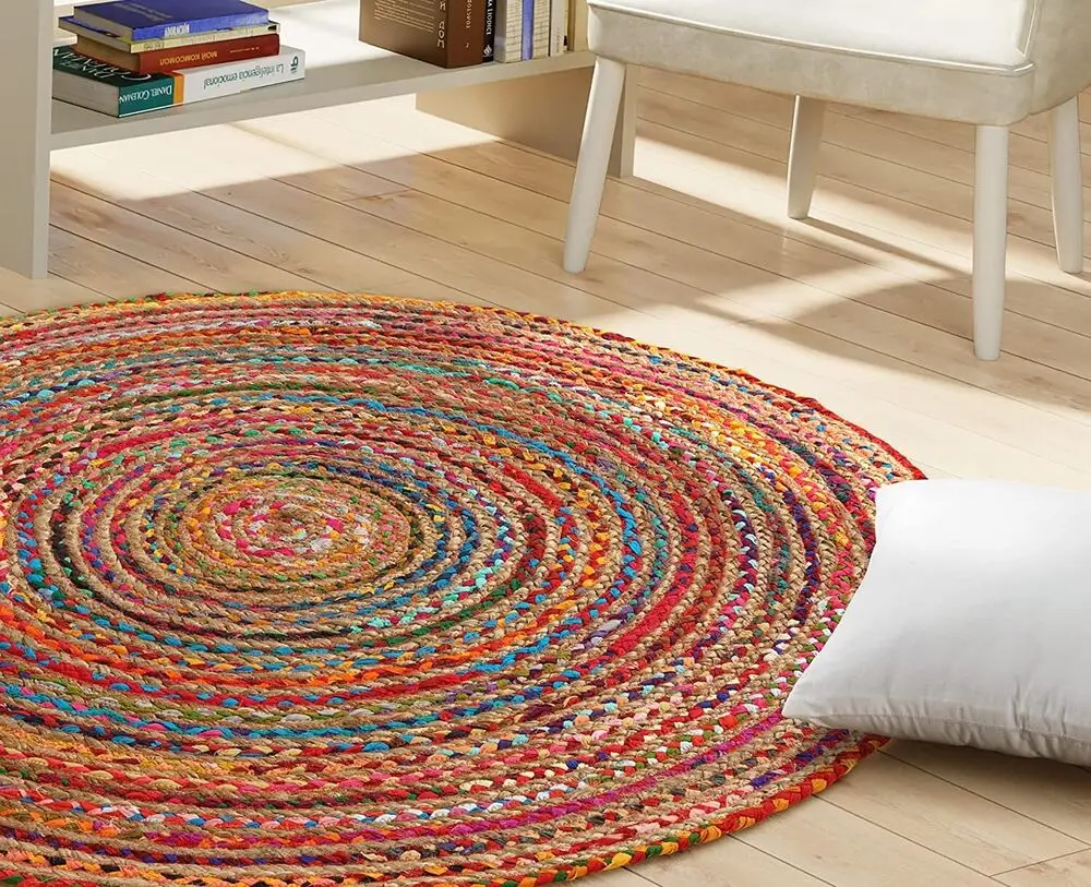 Rug Round 100% Cotton Jute Natural Carpet Braided Style Reversible Rustic Mat Living Room Decoration
Rug Round 100% Cotton Jute Natural Carpet Braided Style Reversible Rustic Mat Living Room Decoration